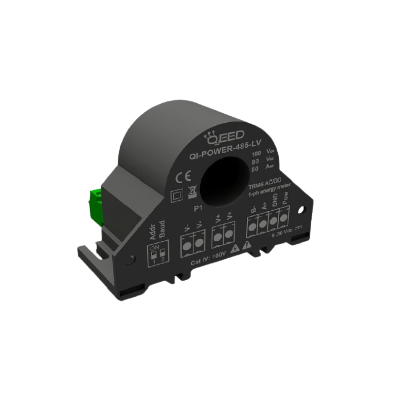 QEED QI-POWER-485-LV Single phase power meter- 50A / 100V DC - 80 V AC