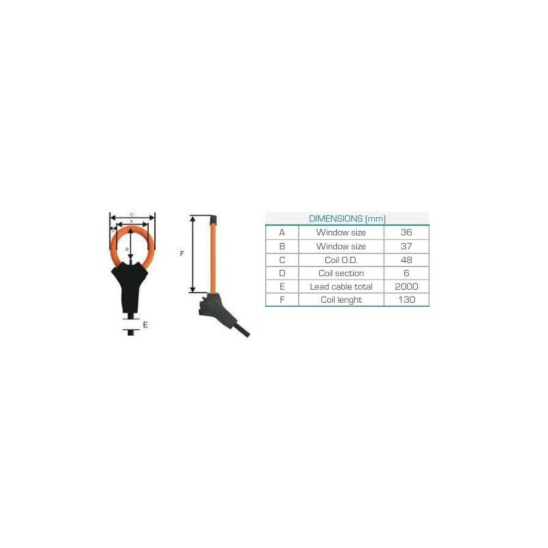 RC-MINI-6-36 Flexibele Rogowski-spoel te bevestigen met kabelbinders