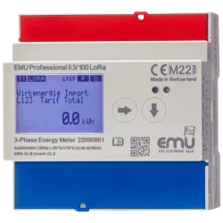 LORA 3 phase kWh meter 100A - MID - EMU Professional II 3/100 P20A000LO