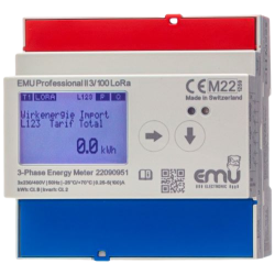 LORA Compteur kWh 3 Phasé 100A - MID - EMU Professional II 3/100 P20A000LO
