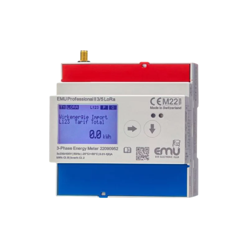 LORA 3 phase kWh meter 100A for ext. antenna - MID - EMU Professional II 3/100 P20A000LE