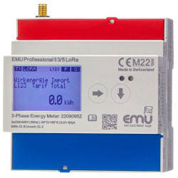 LORA 3 Fase kWh meter voor TI sec. 5A met ext. antenne - MID - EMU Professional II 3/5 P21A000LE