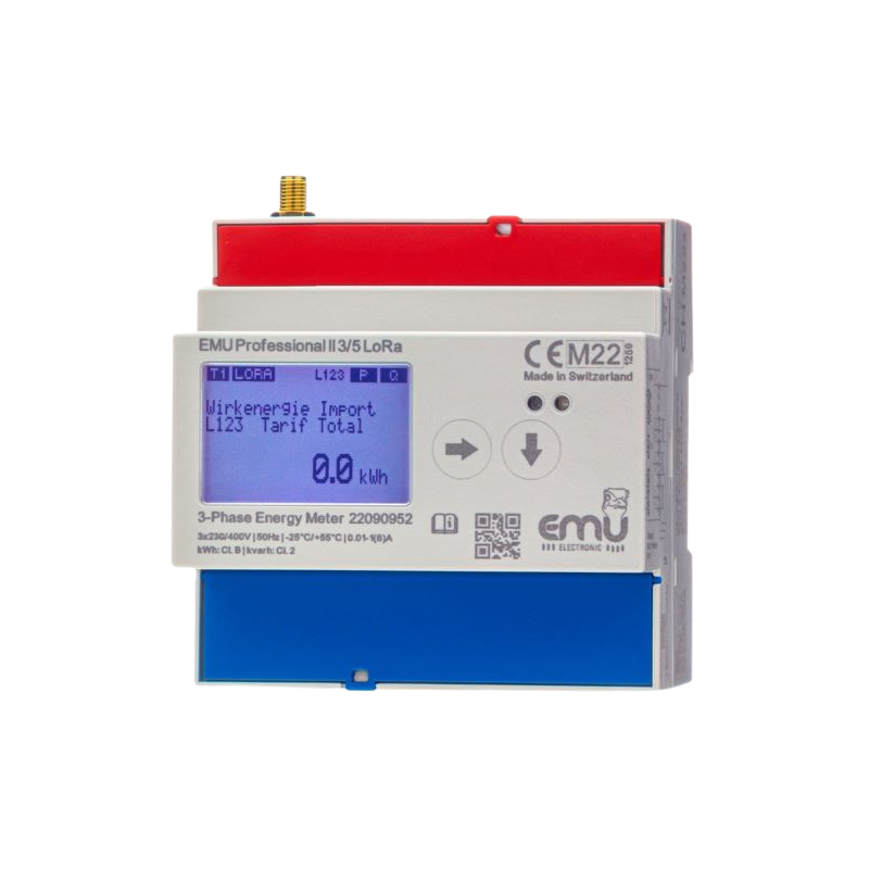 LORA 3 phase kWh meter for CT sec. 5A for ext. antenna - MID - EMU Professional II 3/5 P21A000LE