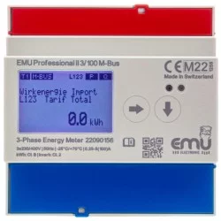 M-Bus 3 Fase kWh 100A - MID - EMU Professional II 3/100 P20A000M