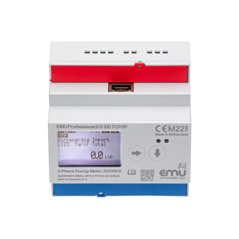 TCP/IP Compteur kWh triphasé 100A - MID - EMU Professional II 3/100 P20A000T