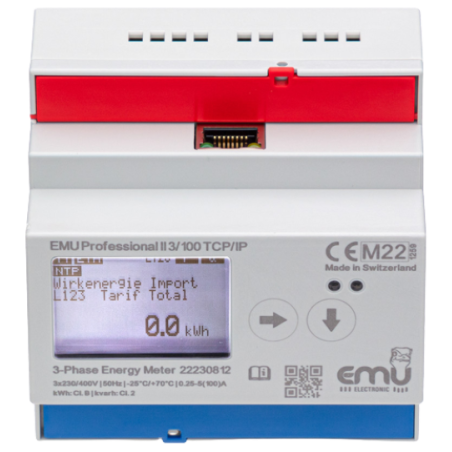 TCP/IP Compteur kWh triphasé 100A - MID - EMU Professional II 3/100 P20A000T