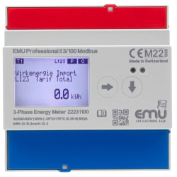 Modbus-Bus 3 phase kWh meter 100A - MID - EMU Professional II 3/100 P20A000MO