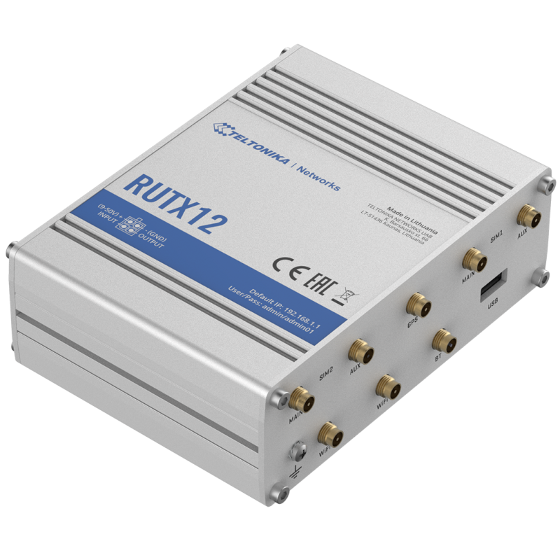 Teltonika RUTX12 DUAL LTE CAT 6 Industrial Cellular Router
